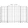 vidaXL Gabionen-Set mit Hochbogen, 11 Stück, 200x50x120/140cm, aus verzinktem Eisen.