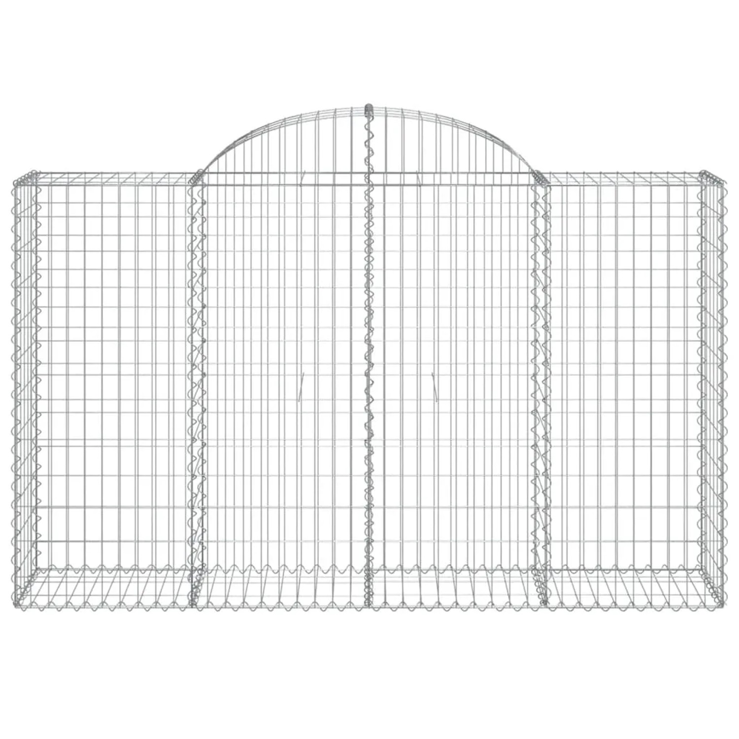 vidaXL Gabionen-Set mit Hochbogen, 11 Stück, 200x50x120/140cm, aus verzinktem Eisen.