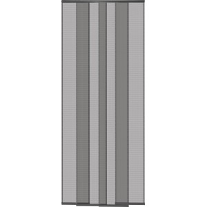 Lamellenvorhang Tür, 120x250 cm, Insektenschutz mit anthrazitfarbenem Rahmen und Polyester-Netz.