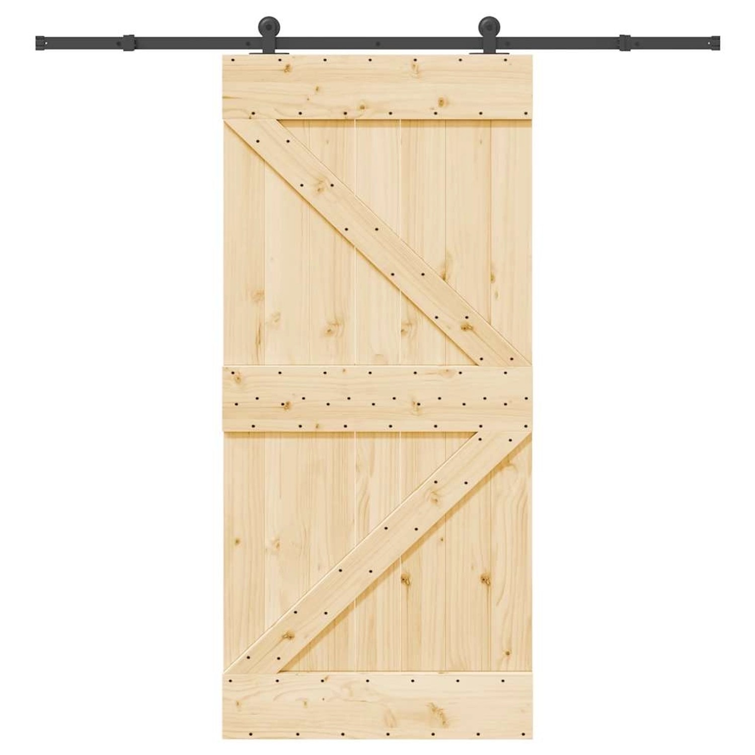 vidaXL Schiebetür mit Beschlag 95x210 cm Massivholz Kiefer 3332624 günstig online kaufen