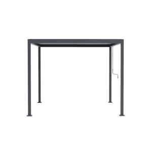 Anthrazitfarbene MWH Pergola O88 Series 3x4m mit verstellbarem Lamellendach für Garten & Terrasse.