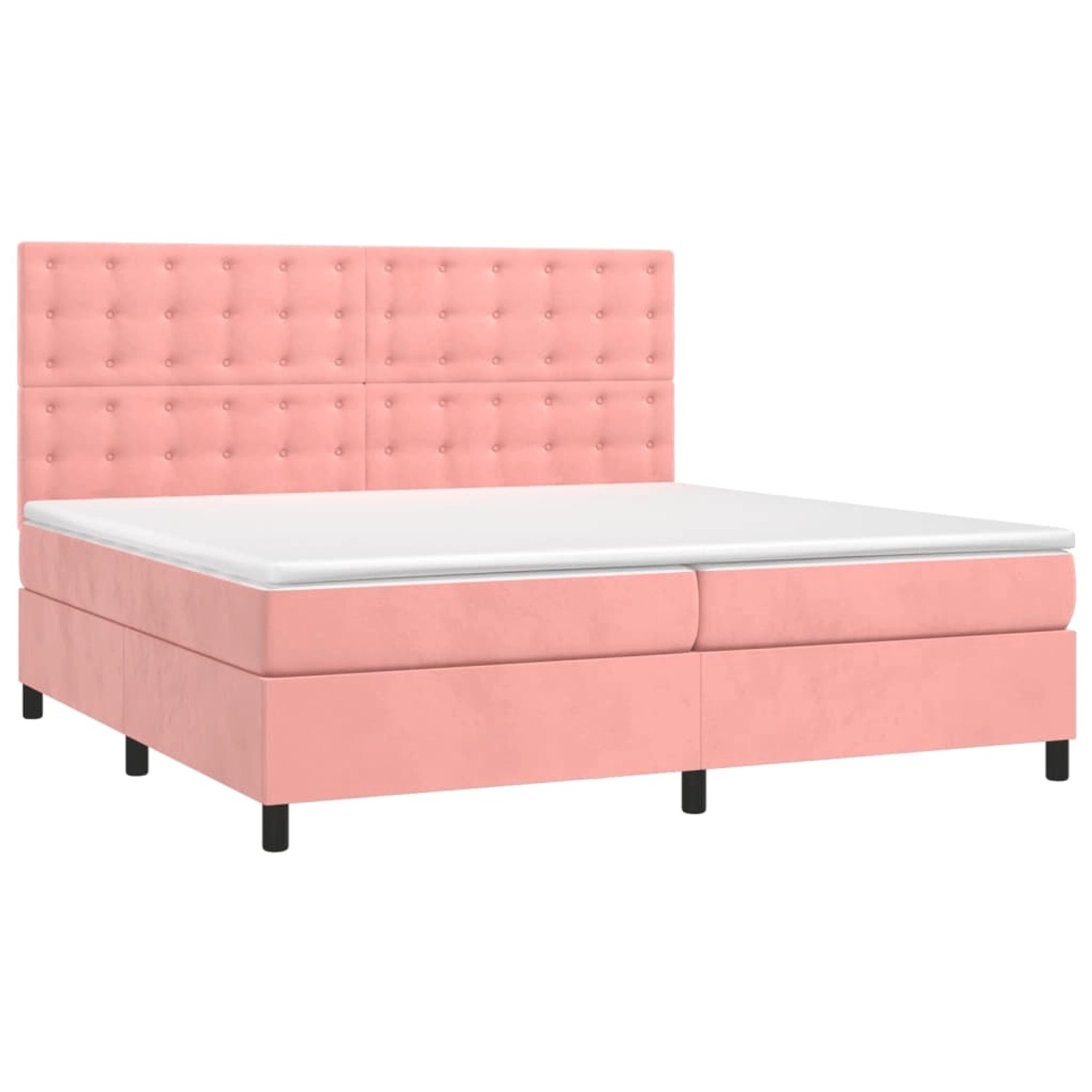 vidaXL Boxspringbett mit Matratze & LED Rosa 200x200 cm Samt 3136388 günstig online kaufen