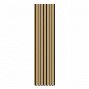 Denpanels Akustikpaneel FR Eiche, Multiplex, 248x60 cm, schwarz. Schallabsorbierendes Wandpaneel.