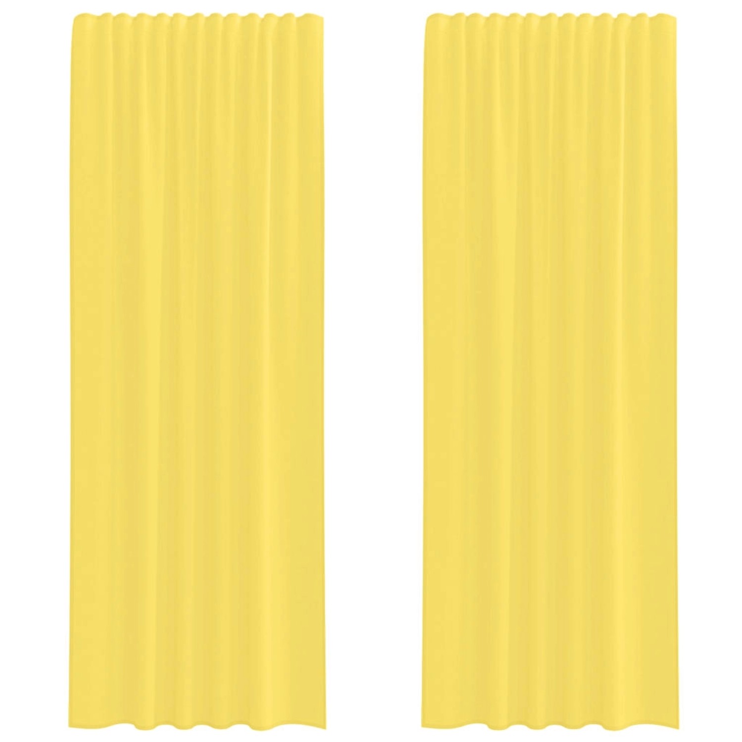 vidaXL Voile Vorhänge mit Stangentaschen 2 Stk Gelb 4102230 günstig online kaufen