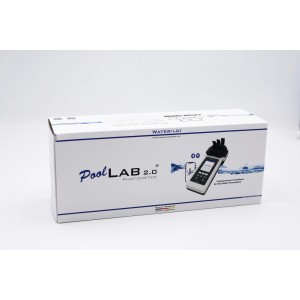 Verpackung des Water-i.d. PoolLab 2.0 Poolwassertesters, einem elektronischen Photometer.
