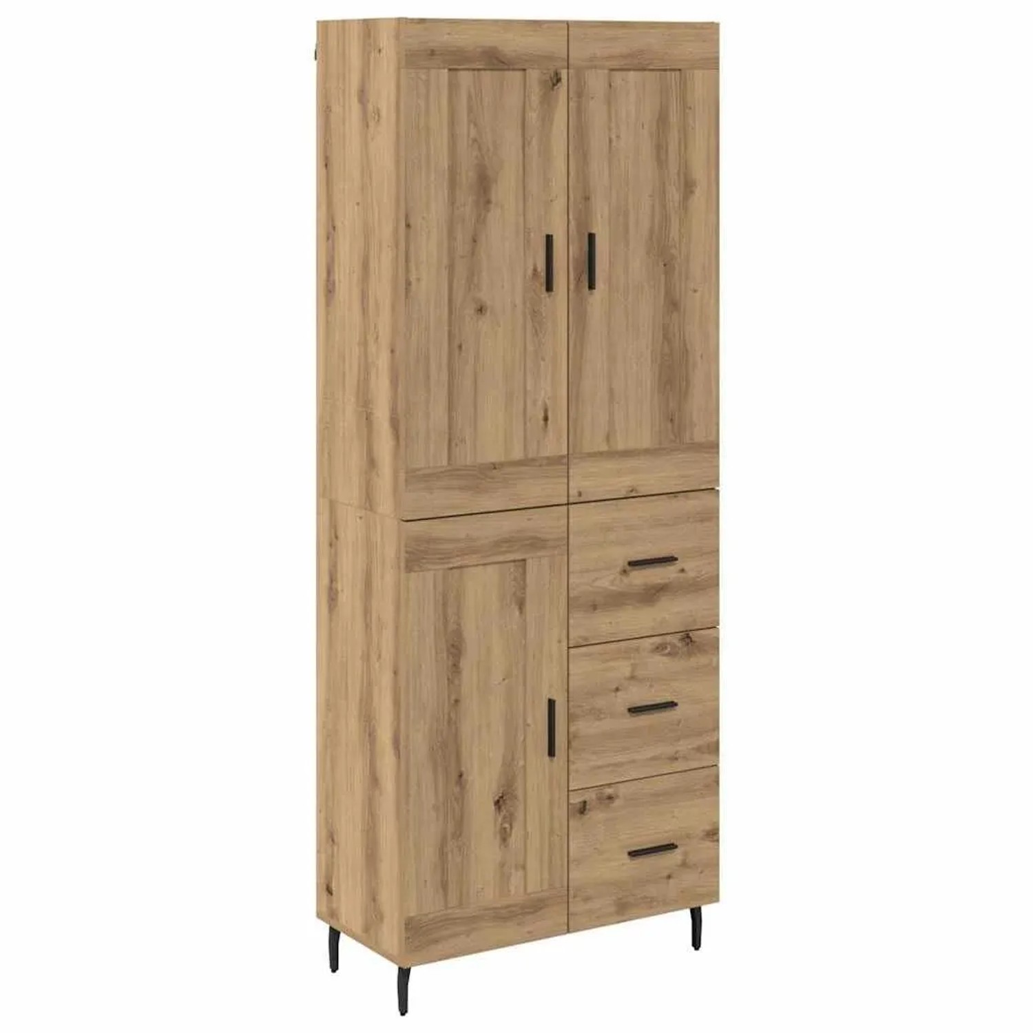 vidaXL Highboard 2-Tlg Artisan-Eiche Engineered Wood und Glas 3416057 günstig online kaufen
