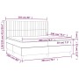 vidaXL Boxspringbett dunkelgrau 200x200 cm mit Matratze, Stoffbezug, Maßeinteilung.