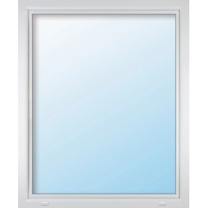 Weißes JM Meeth Energiesparfenster ECO, DIN links, 90x90 cm. Kunststofffenster mit guter Wärmedämmung.