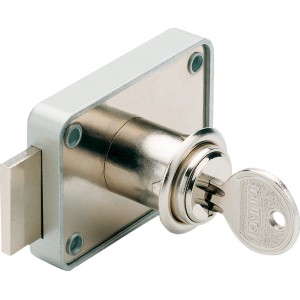 Burg Wächter Möbelschloss MZ 83, vernickelt, mit Schlüssel. Zylinderschloss für Möbel.