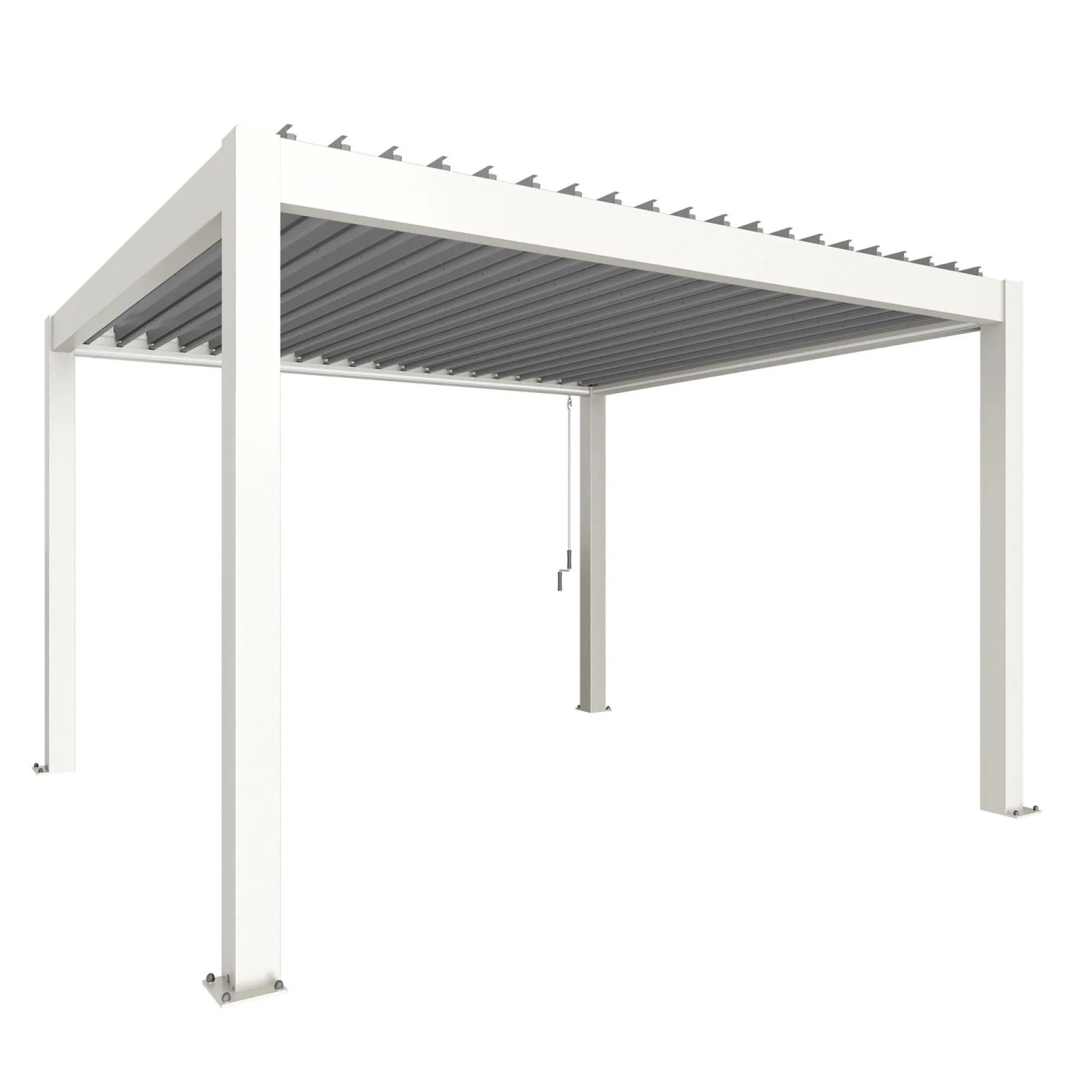 Biohort Pergola 4 m x 3,5 m Weiß/Silber-Metallic