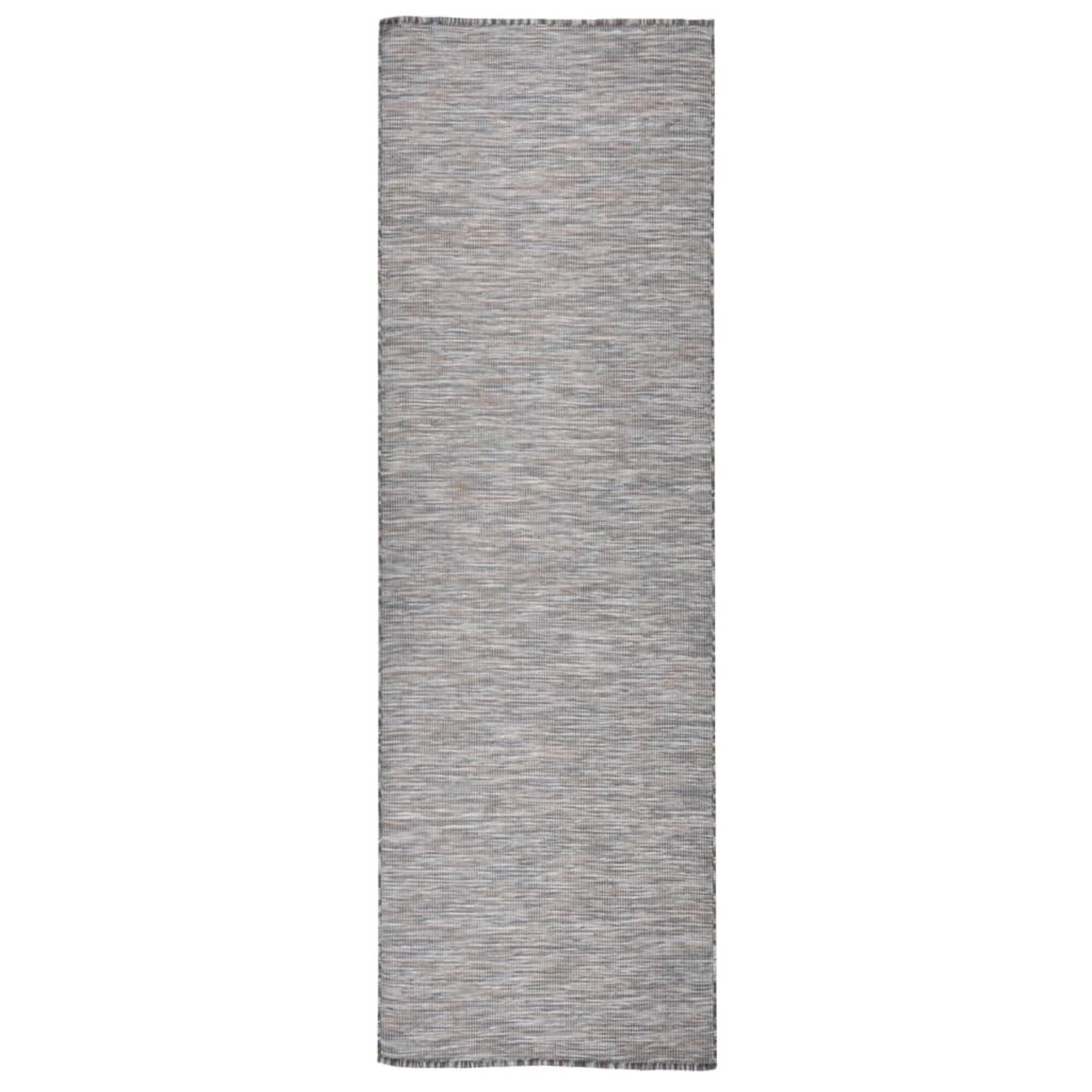 vidaXL Outdoorteppich Flachgewebe 80x250 Cm Braun Und Schwarz 1123984 günstig online kaufen
