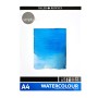 Daler-Rowney Aquarell-Set, 25-teilig, mit Farbbeispiel in Blautönen.