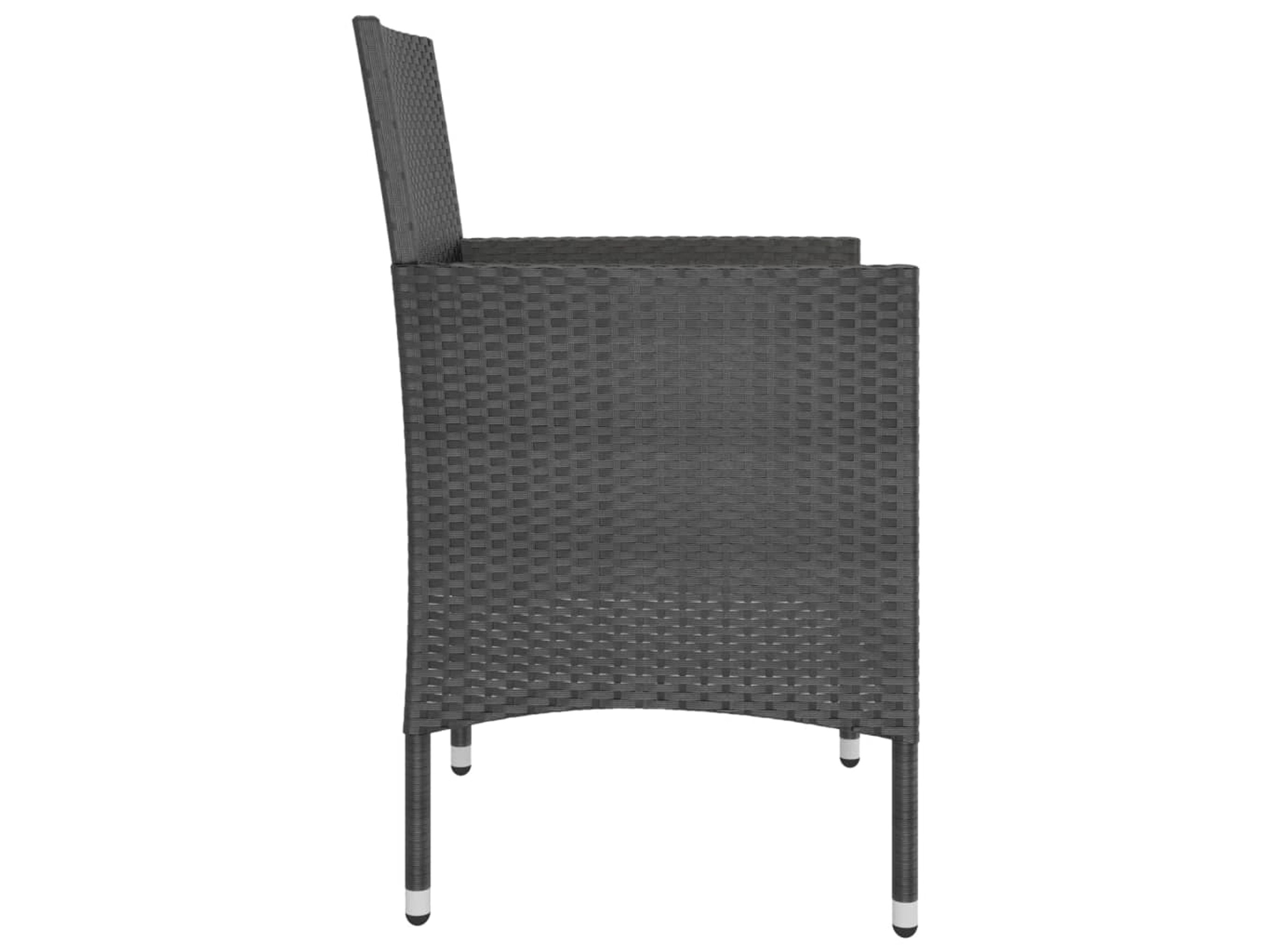 VidaXL Gartenhocker Set 4 Stück - Poly Rattan Hocker Mit Kissen Schwarz