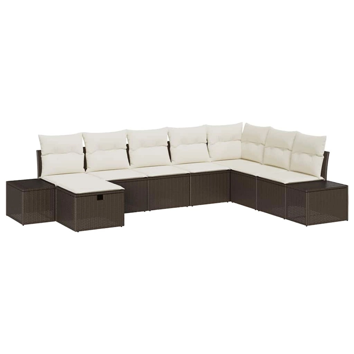 vidaXL Garten-Sofa-Set mit Kissen 8-Tlg Braun Poly Rattan 3359427 günstig online kaufen