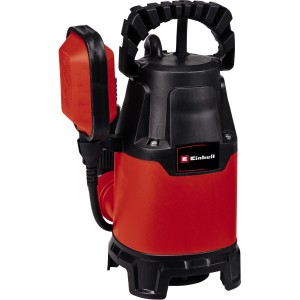 Einhell GC-DP 3325 Schmutzwasserpumpe in Rot und Schwarz mit Tragegriff und Schwimmerschalter.