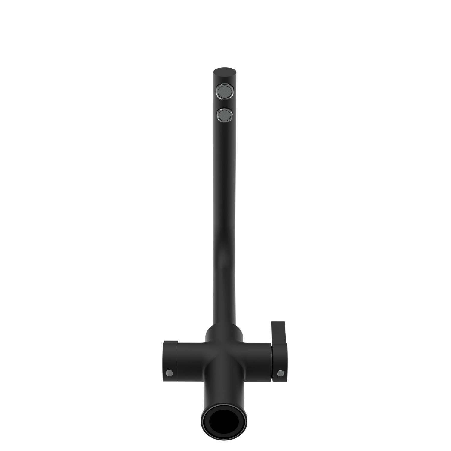 VIZIO Niederdruck 3-Wege Küchenarmatur, schwarz matt, mit schwenkbarem Auslauf.