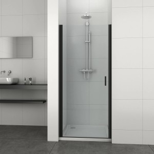 Sanotechnik Nischen-Magnetprofil Elite in Schwarz für Duschkabinen, Badezimmer-Szene.