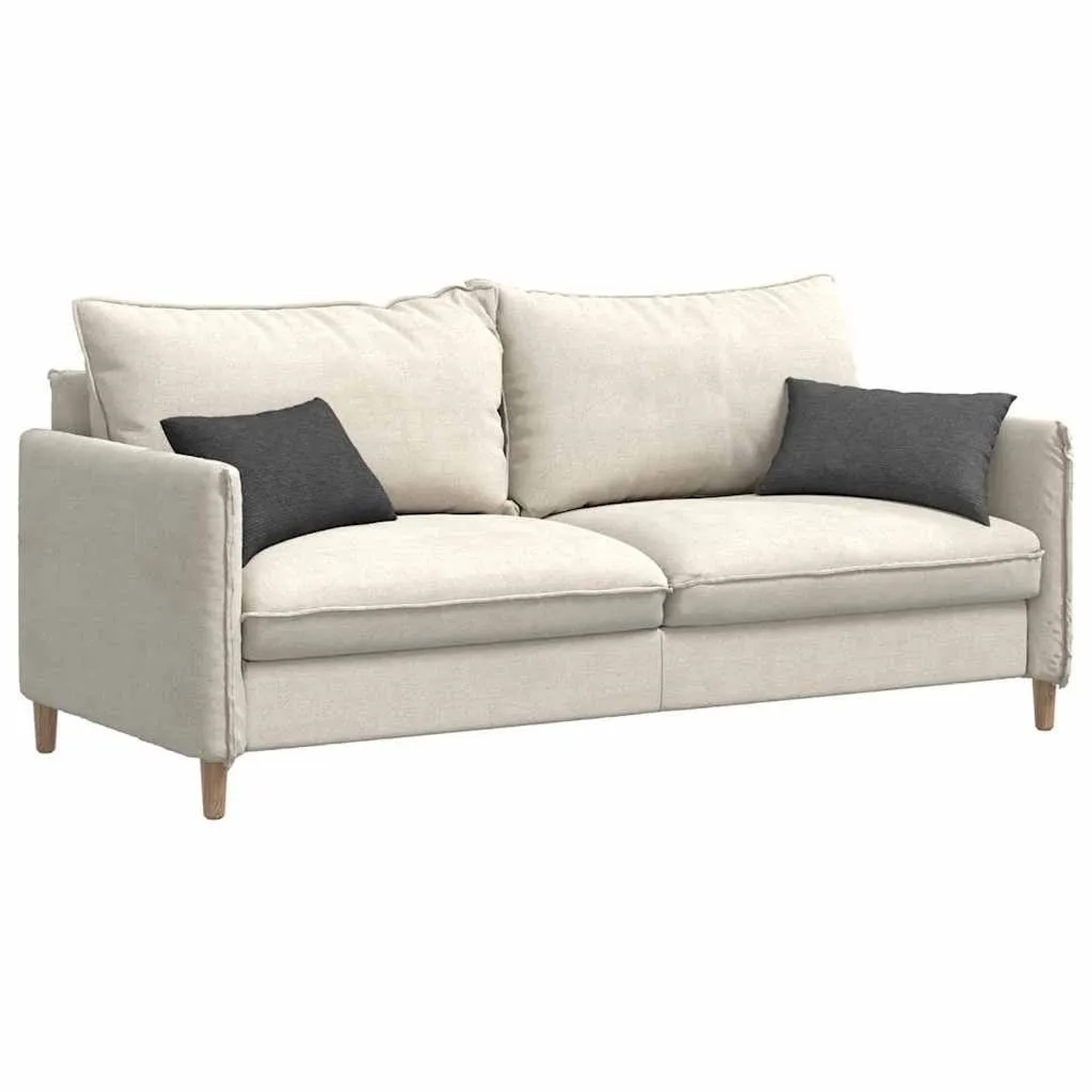 Zwei dunkelgraue Sofakissen aus Cordstoff, 50x30 cm, auf einem hellen Sofa. Ideal für Wohnzimmer.