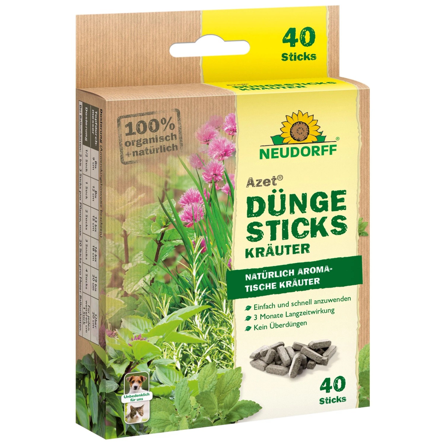 Neudorff Azet Düngesticks für Kräuter 40 Stk.