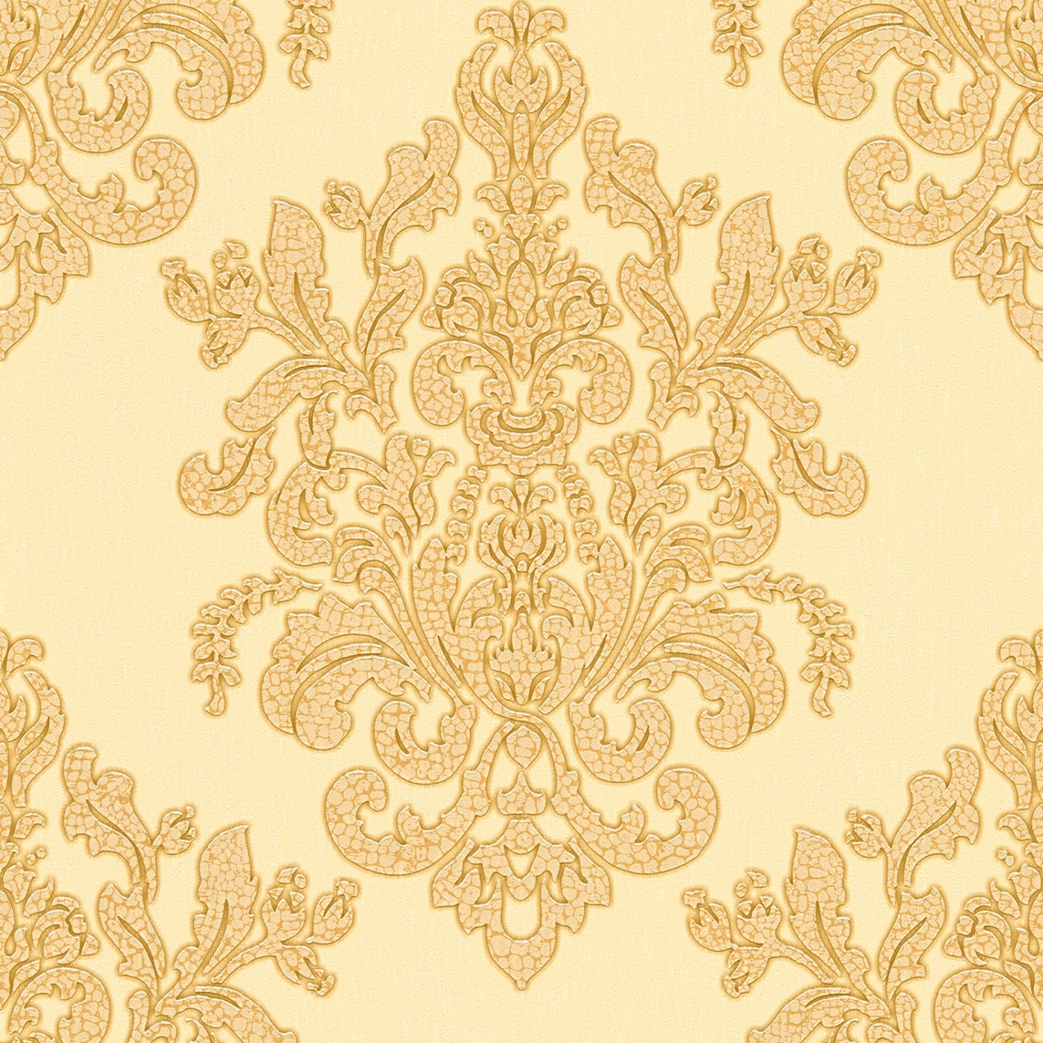 Bricoflor Goldene Tapete Opulent Neobarock Vliestapete mit Barock Muster in Gold für Wohnzimmer und Schlafzimmer Elegant