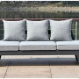Graues Funktionssofa Donna für den Garten mit verstellbaren Sitzelementen und Aluminiumgestell.