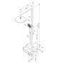 AM.PM Duschsystem X-Joy Chrom mit Kopf- und Handbrause, Regalmischer und Wannenarmatur.