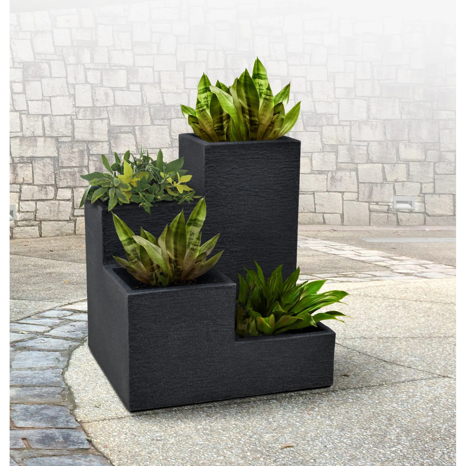 Pflanztreppe Kubus 40 x 40 x 60 cm Anthrazit kaufen bei OBI