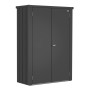 Biohort Terrassenschrank Romeo, dunkelgrau-metallic, 181x132x57cm. Gartenschrank mit Doppeltür und Drehgriff.