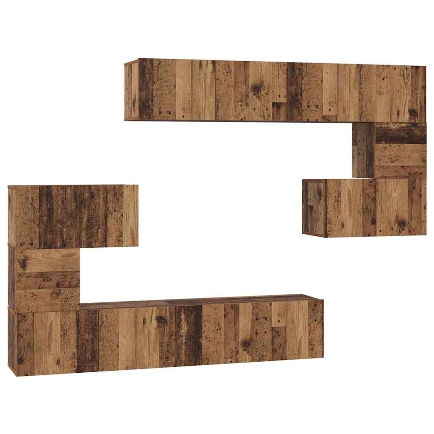 vidaXL TV-Schrank-Set 8-Tlg Altholz 80 x 30 x 30 cm Holzwerkstoff 3393216 günstig online kaufen