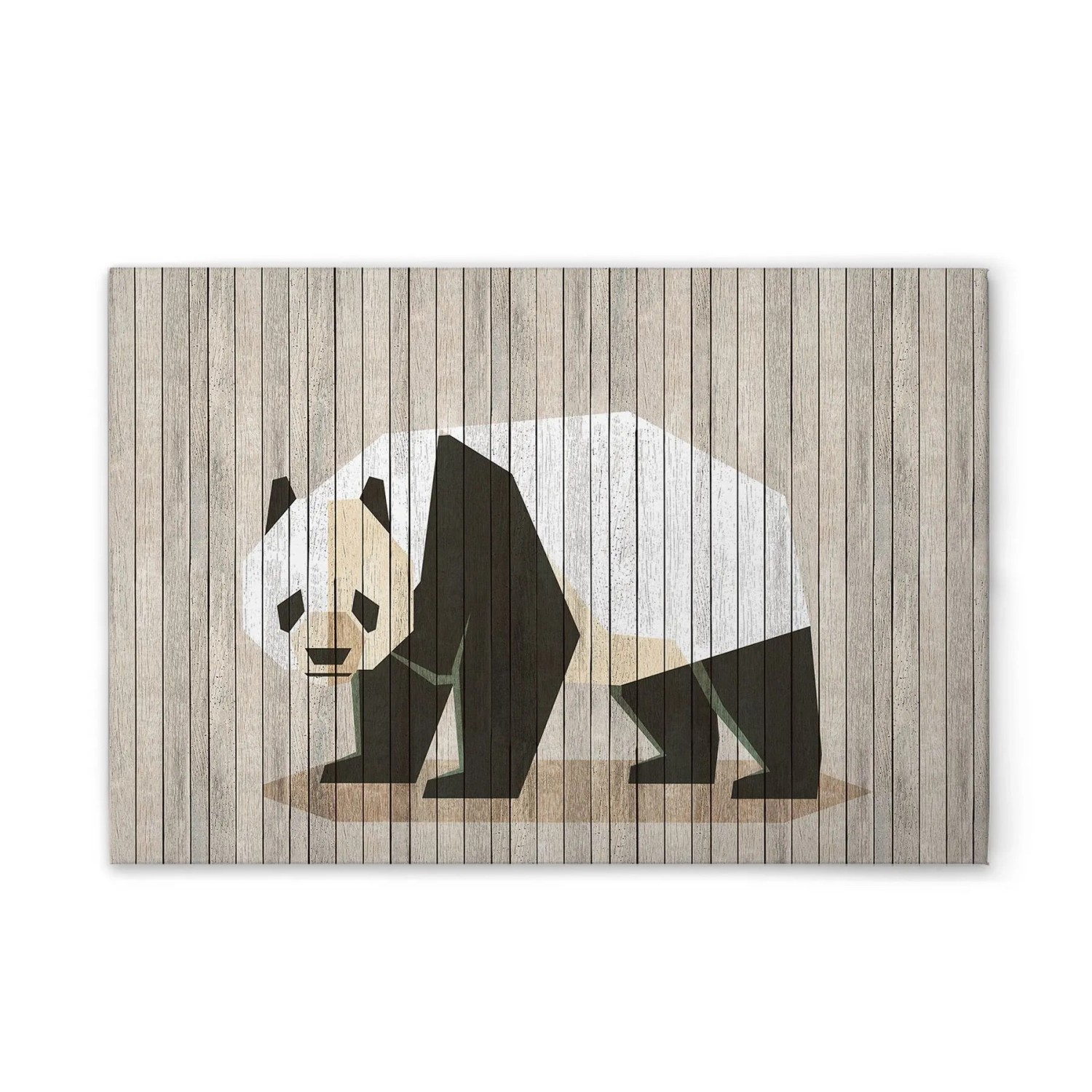 Tadessi Leinwandbild - M1-No.50951 - Holzoptik Panda - 45 x 30 cm - Hochformat