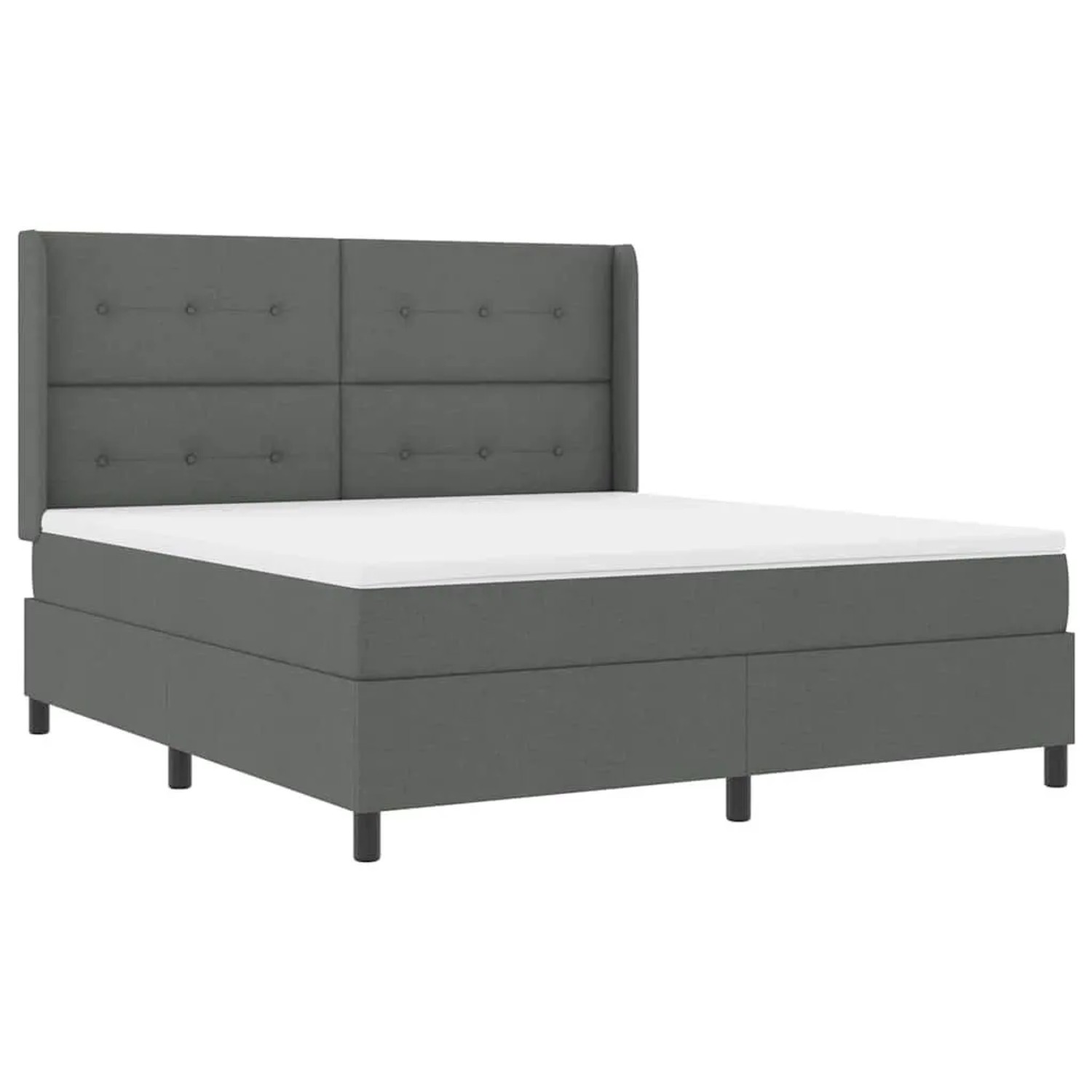 vidaXL LED Boxspringbett mit Matratze Dunkelgrau 180 x 200 cm Stoff 3343519