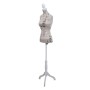 MCW Schneiderpuppe T220, weiblicher Torso mit Paris-Muster, höhenverstellbar, weißes Holzdreibein. Dekorative Figur.