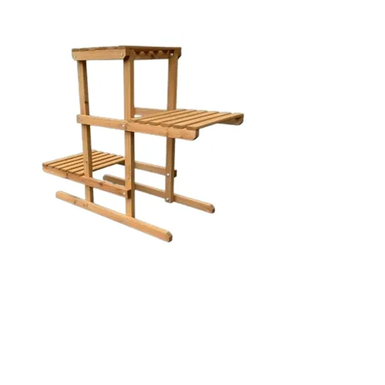 Coemo Blumenregal Perry aus Holz mit 3 Ablageflächen für Blumenkästen.