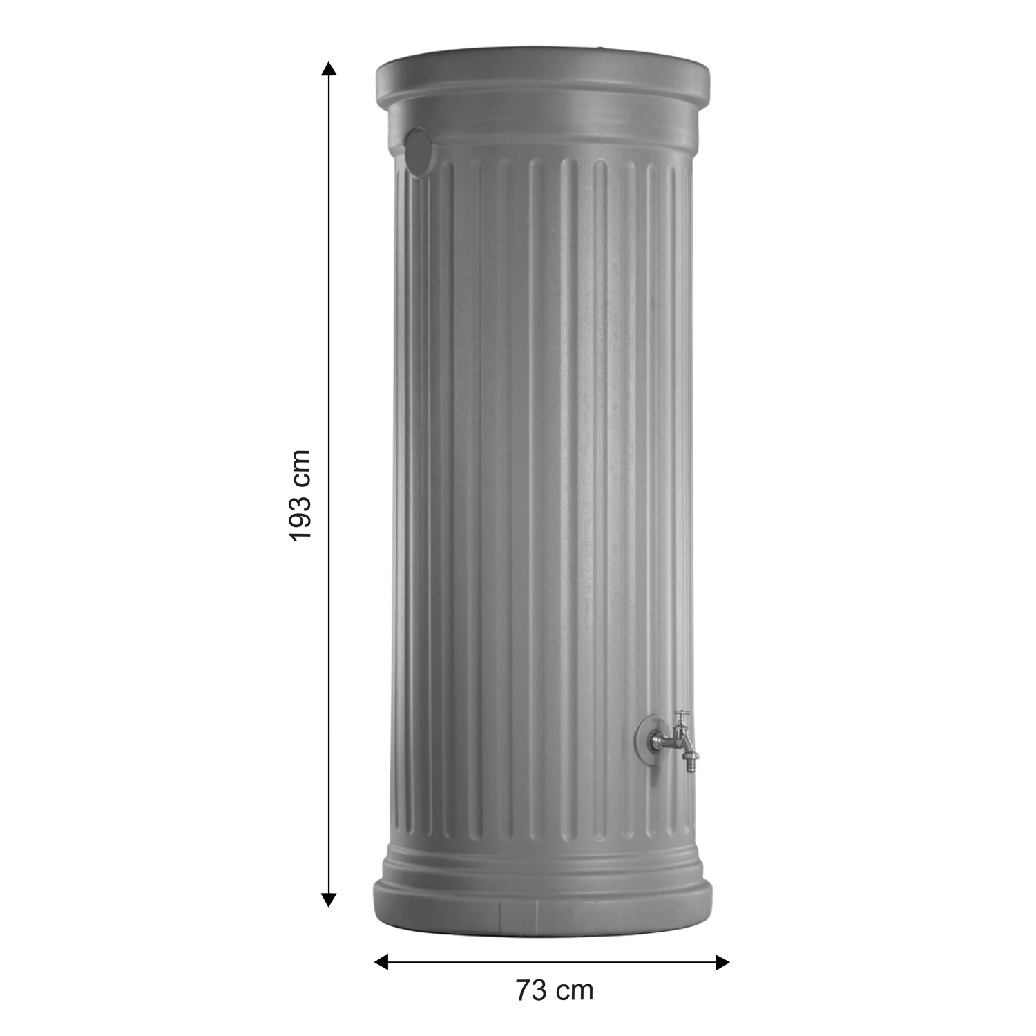 Garantia Regentonne 500 Liter Steingrau Ø 73 cm kaufen bei OBI