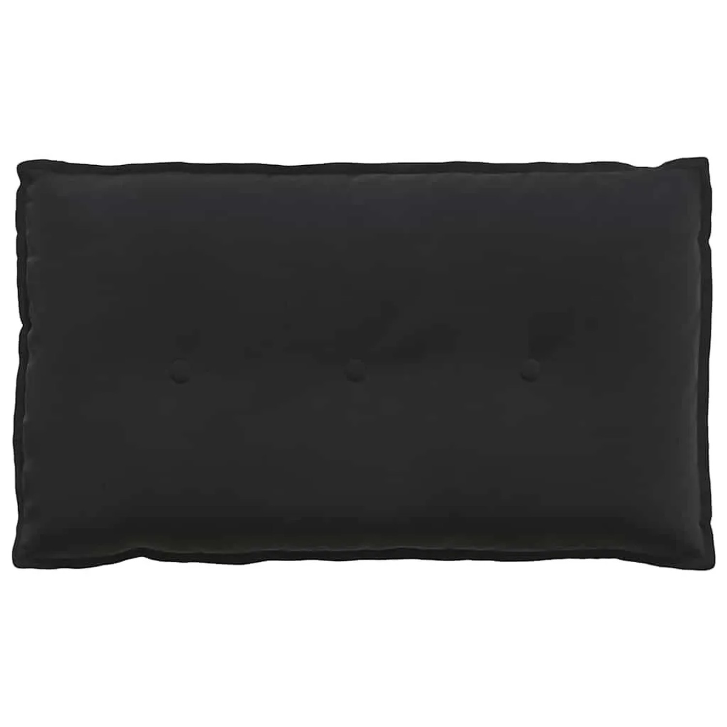 Schwarzes vidaXL Rückenkissen (80x50 cm) aus Cordstoff mit drei Knöpfen.