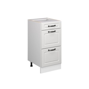 Vicco Küchenunterschrank R-Line, 40 cm, Landhausstil, Weiß, mit Schubladen.