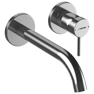 Hansa HANSAPUBLIC Waschtischarmatur, Wandmontage, Chrom, Ausladung 22,5 cm.