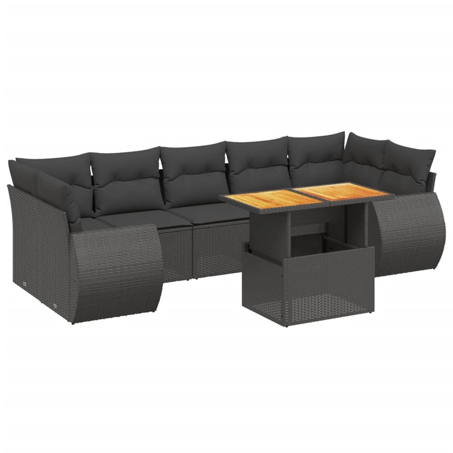 vidaXL 8-Tlg Garten-Sofagarnitur mit Kissen Schwarz Poly Rattan 3272105 günstig online kaufen