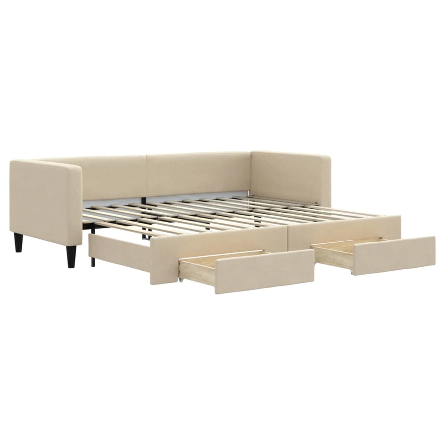 vidaXL Tagesbett Ausziehbar mit Schubladen Creme 80x200 cm Stoff1884488 günstig online kaufen