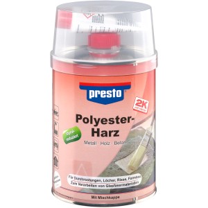 Presto Polyesterharz 1 kg Dose für Lackreparatur und Karosseriereparatur.