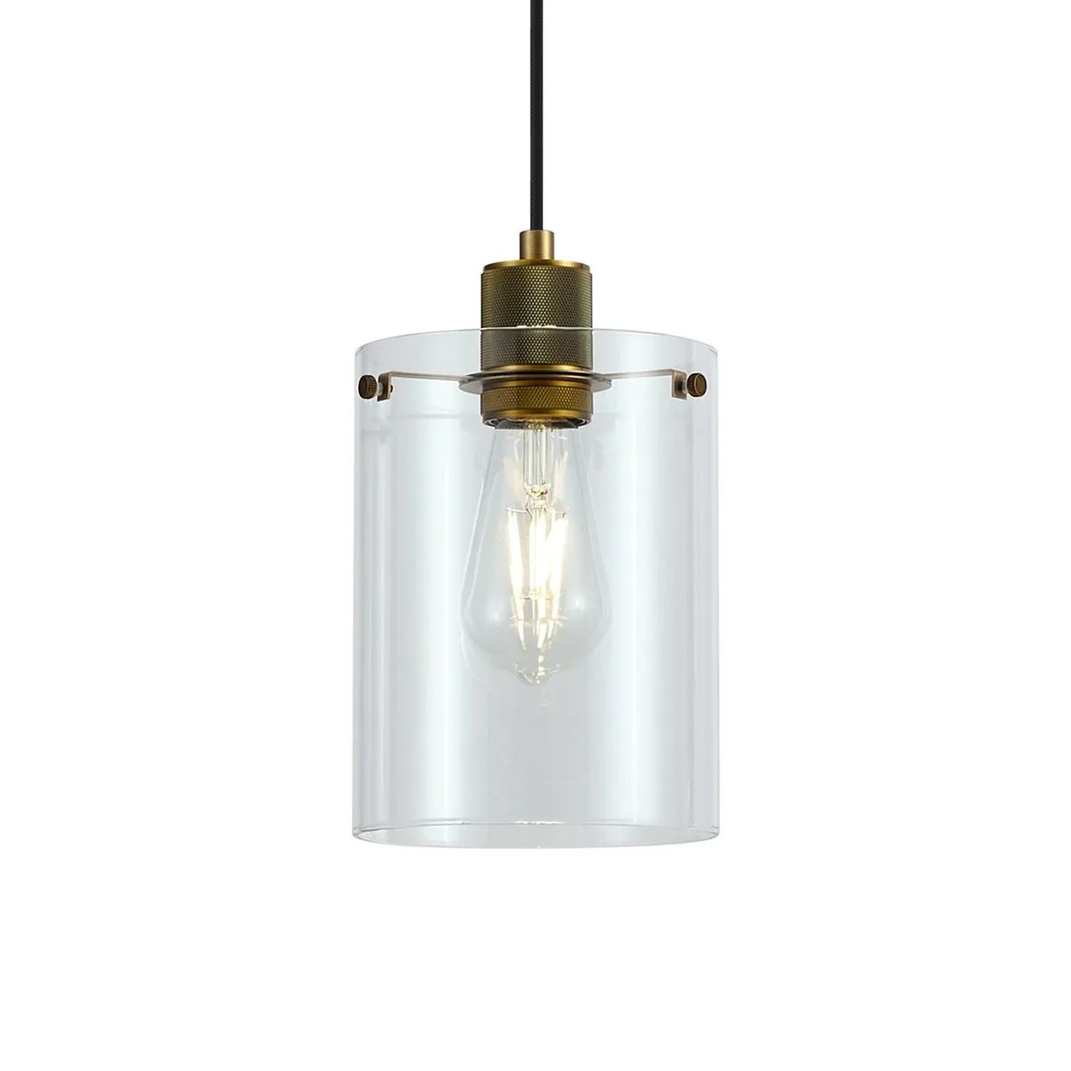 QAZQA Design-Hängeleuchte Bronze mit Klarglas Domo
