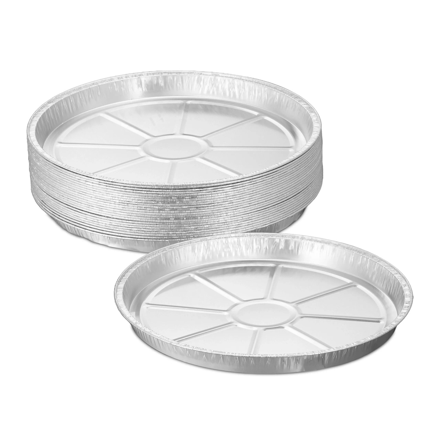 Relaxdays Aluschalen 25er Set Aluminium Silber Hitzebeständig 3 cm x 27,5 cm