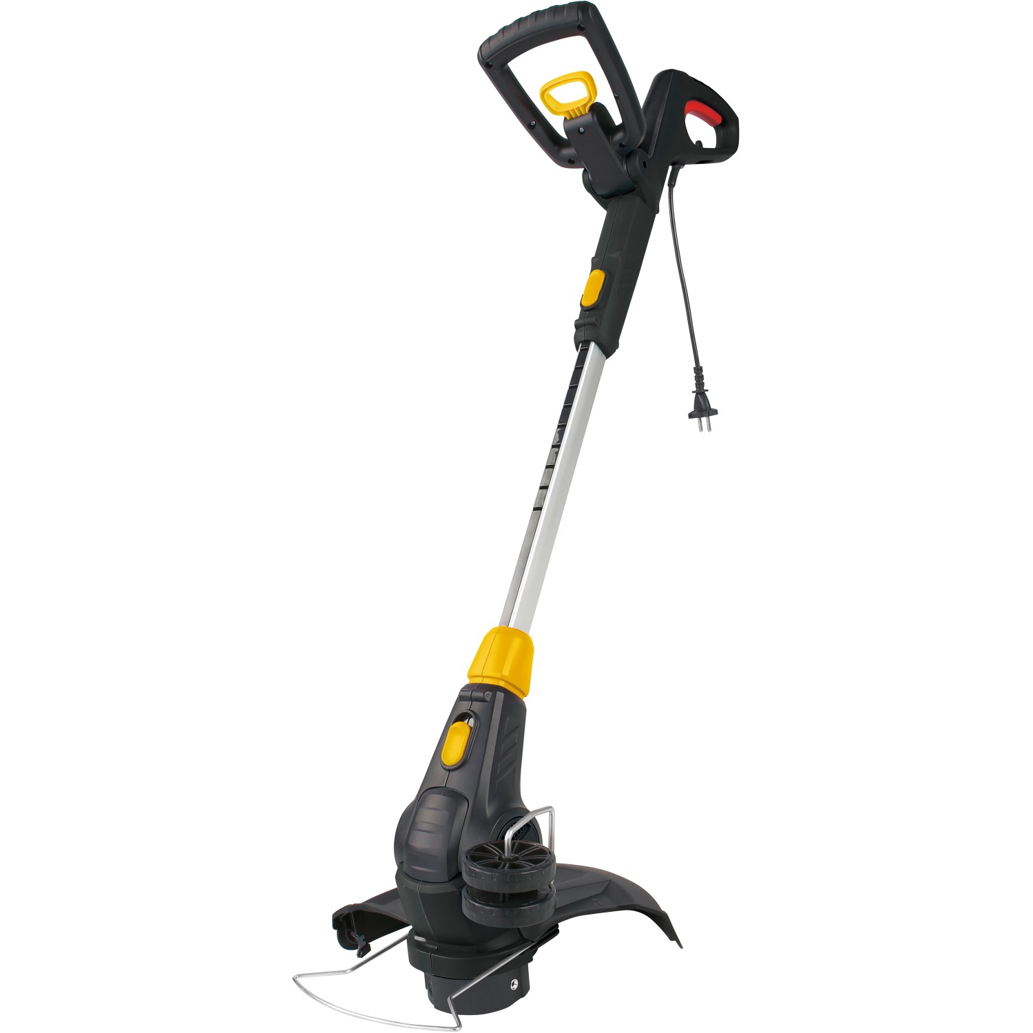 Texas Elektro-Trimmer Pro Trim 100 mit Teleskopgriff und Kantenschneidrädern.