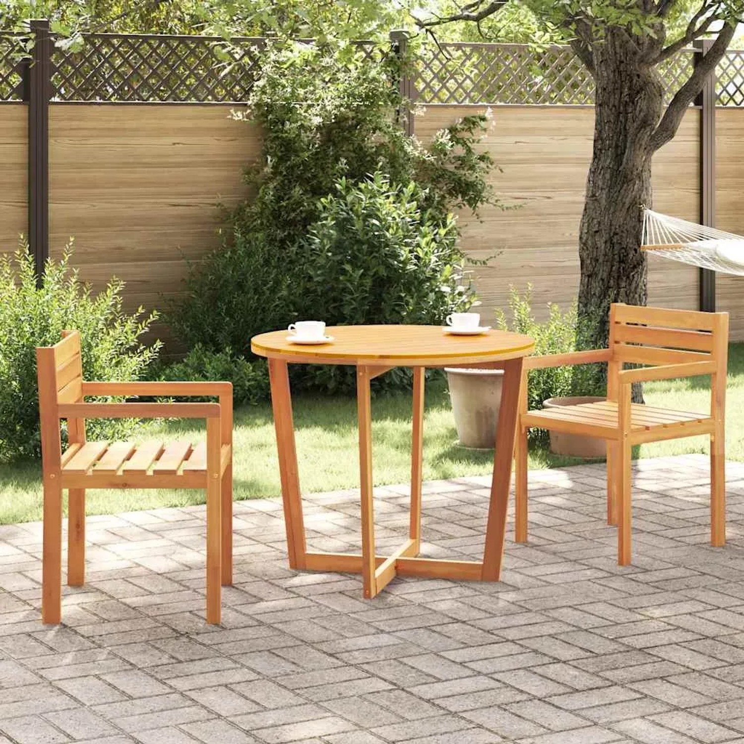 vidaXL Gartentisch rund 90 cm Akazie Massivholz kaufen bei OBI