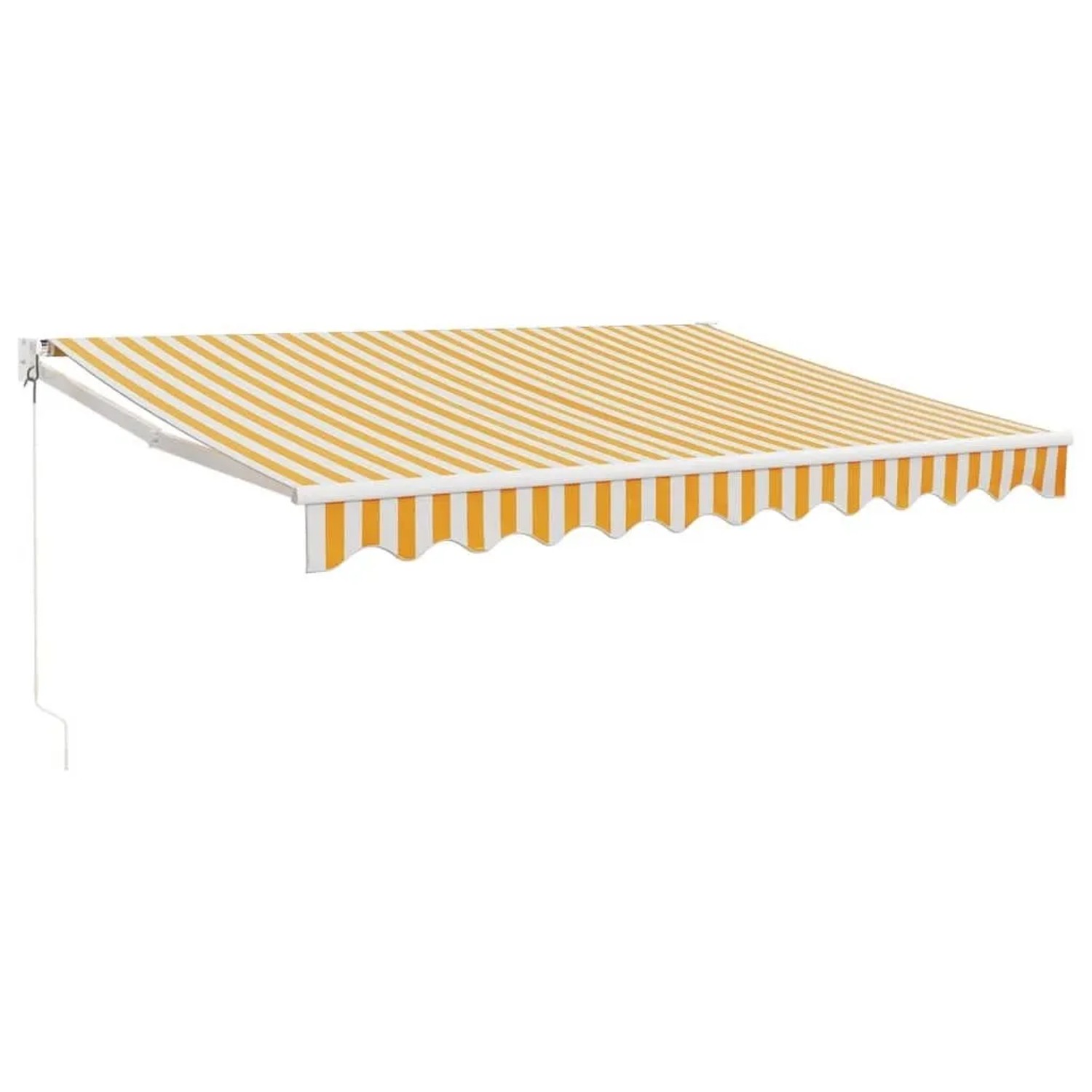 vidaXL Markise Einziehbar Gelb und Weiß 3,5x2,5 m Stoff und Aluminium 3154432