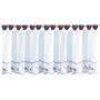 Weinrote Bistrogardine mit Schlaufen, 150x45 cm, Blumenmuster. Fenstervorhang für Küche & Co.