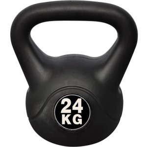 Schwarze 24 kg Kettlebell Kugelhantel für Sport & Fitness Training.