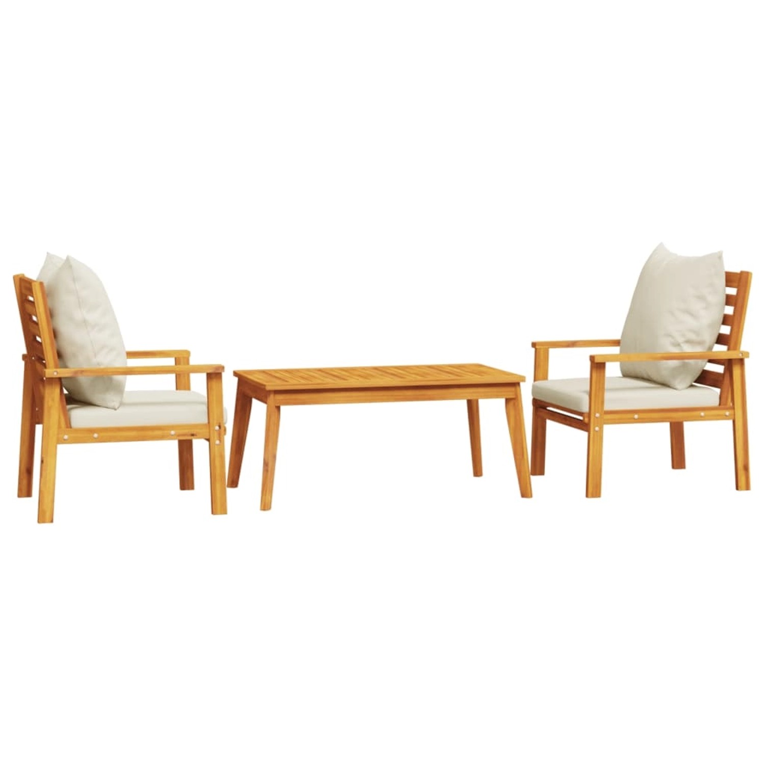 vidaXL 3-Tlg Garten-Lounge-Set mit Kissen Massivholz Akazie 3211807