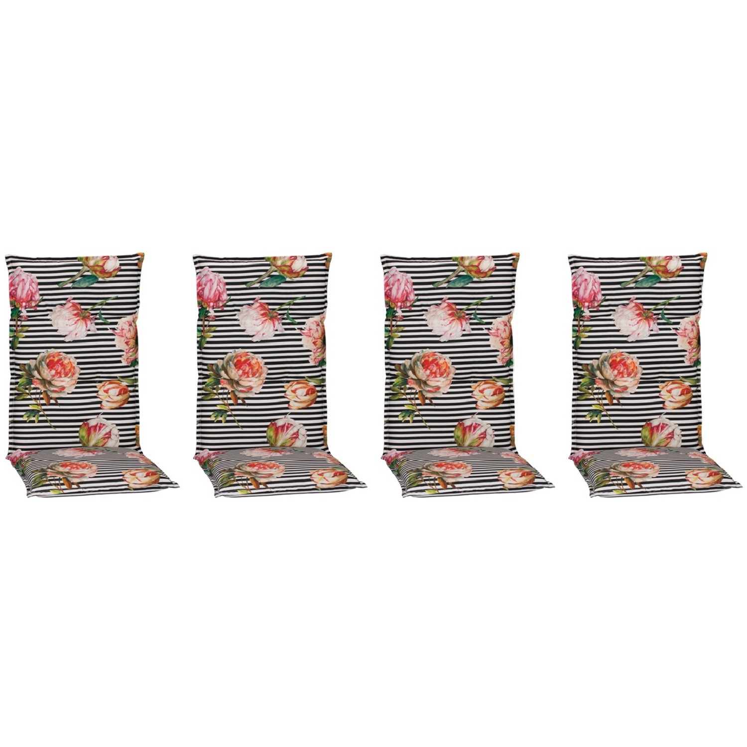 Beo Sitzauflage Hochlehner Toronto 4er Set Schwarz-Weiß Streifen günstig online kaufen