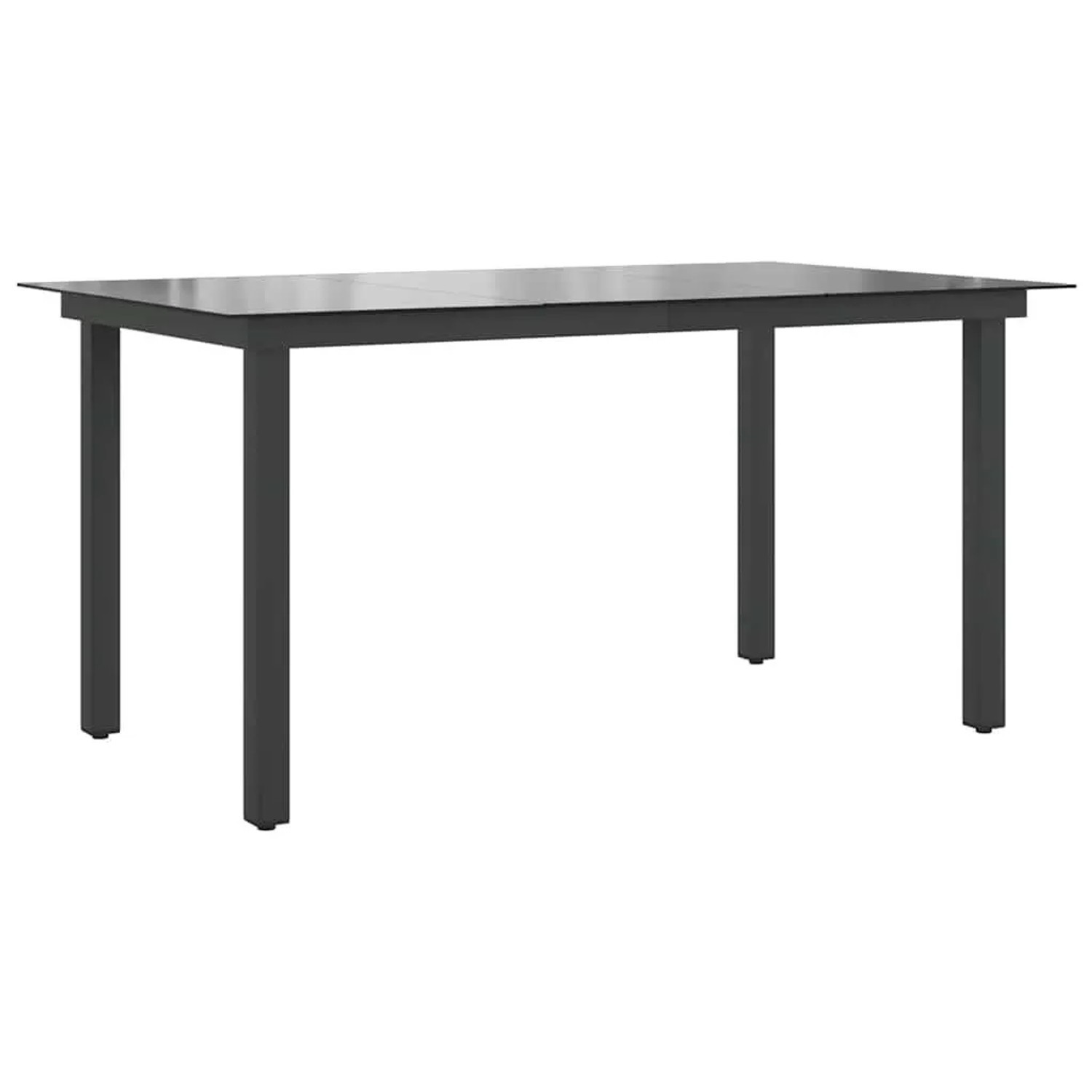 Furnicato Gartentisch Schwarz 150x90x74 Cm Aluminium Und Glas